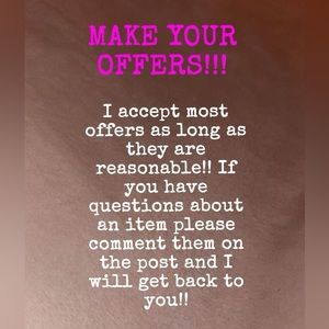DON’T HESITATE TO MAKE OFFERS ON POSHERS LISTINGS!!